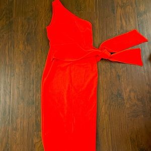ASOS cocktail dress in an orangish red, US size 4